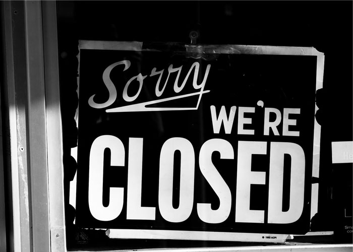 closed down business