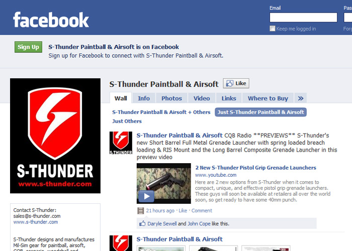 S-Thunder Facebook Page