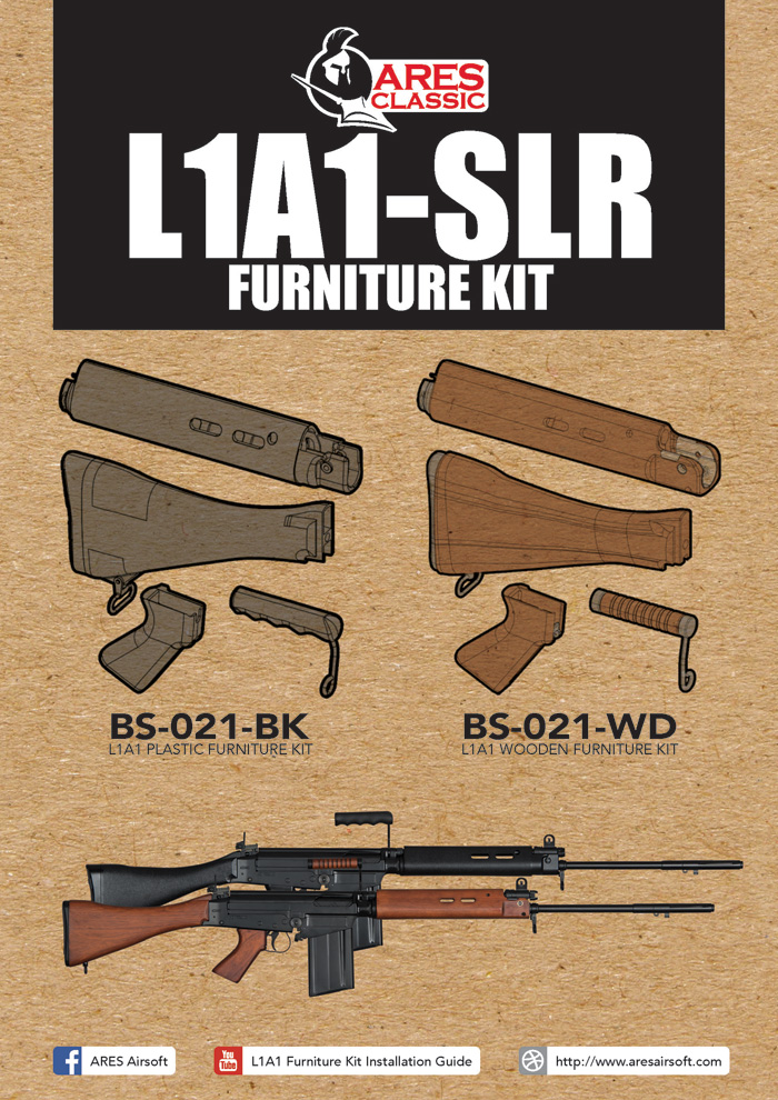 ARES Airsoft L1A1 Wood Furniture Kit Popular Airsoft