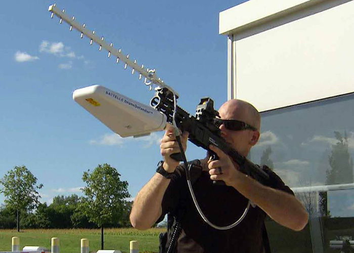The DroneDefender An AntiDrone Rifle That Brings Down Drones Safely