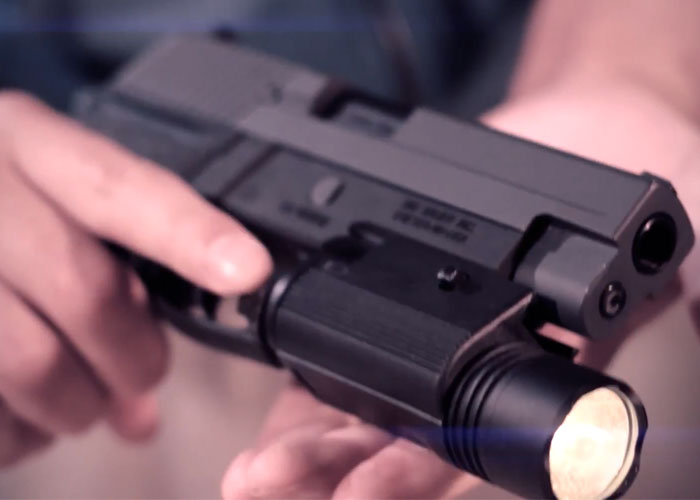 eAiming M3 Tactical Flashlight on WE F226 Popular Airsoft