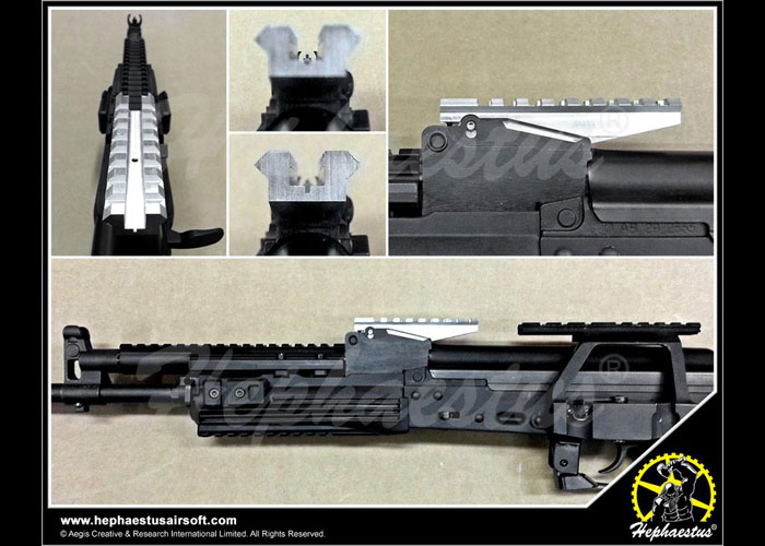 Hephaestus AK Rear Sight with Rail Popular Airsoft