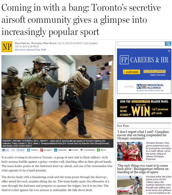 Toronto Airsoft In National Post Popular Airsoft