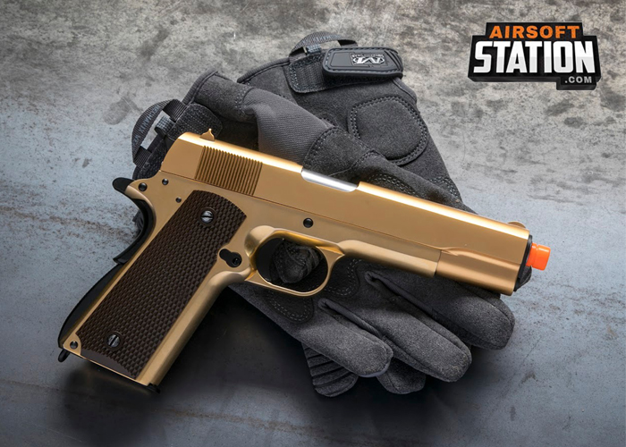 Airsoft Station WE Gold 1911 GBB Pistol