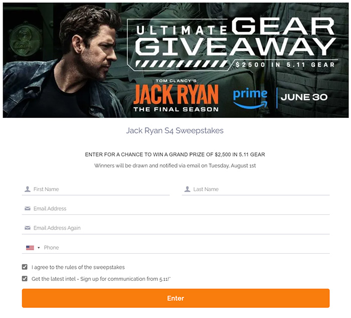 5.11 Tom Clancy’s Jack Ryan Final Season Ultimate Gear Sweepstakes 02