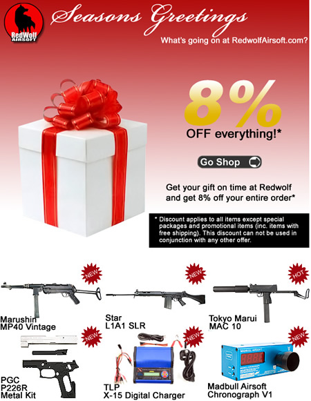 RedWolf Holiday Season Discount - 8% OFF ALL ORDERS * | Popular Airsoft