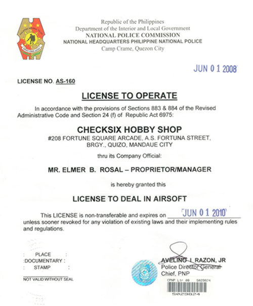 CheckSix Philippines Gets Its Dealers Licence Popular Airsoft