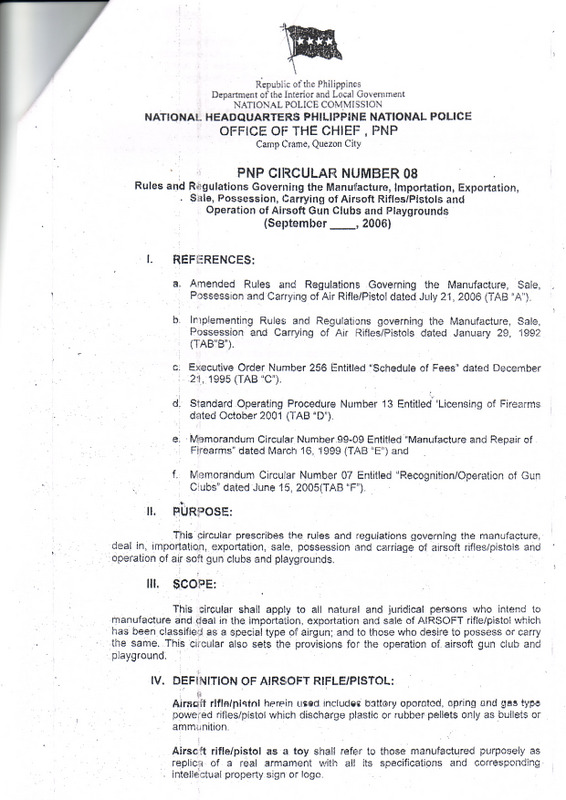 Legal Issues Confronting Philippine Airsoft Popular Airsoft