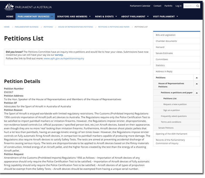 UKAPU Please Sign The Australian Airsoft Importation Petition