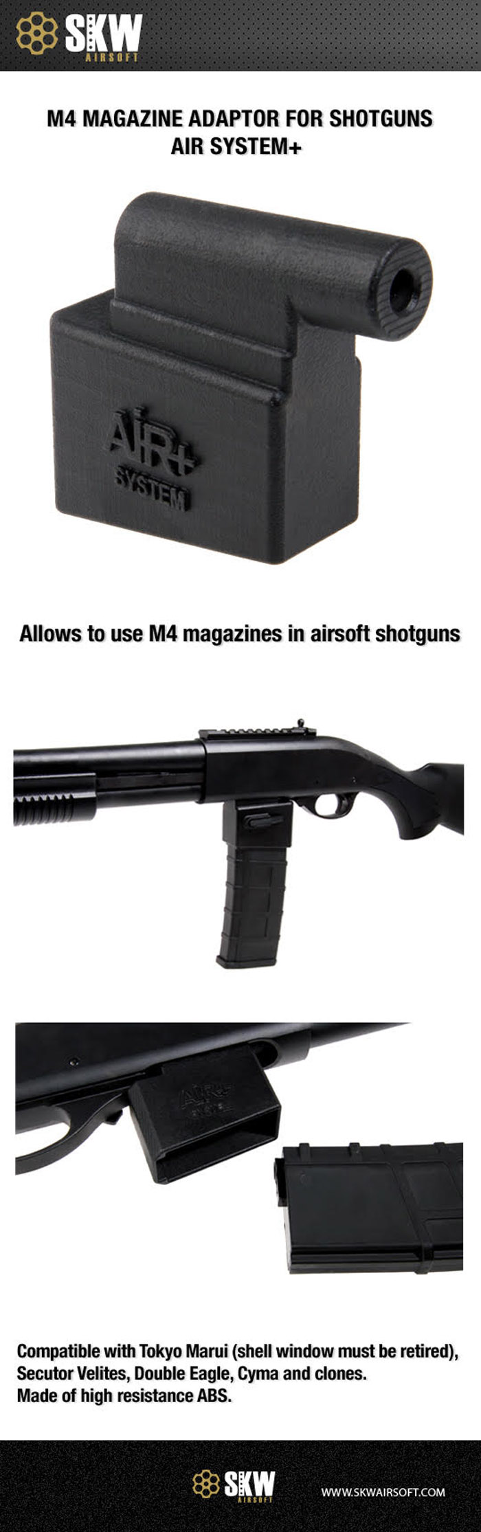 Air System Shotgun M4 Mag Adapter Popular Airsoft To The