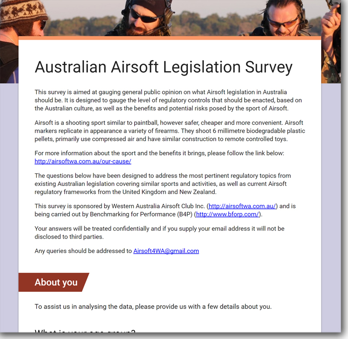 Australian Airsoft Legislation Survey Popular Airsoft To The