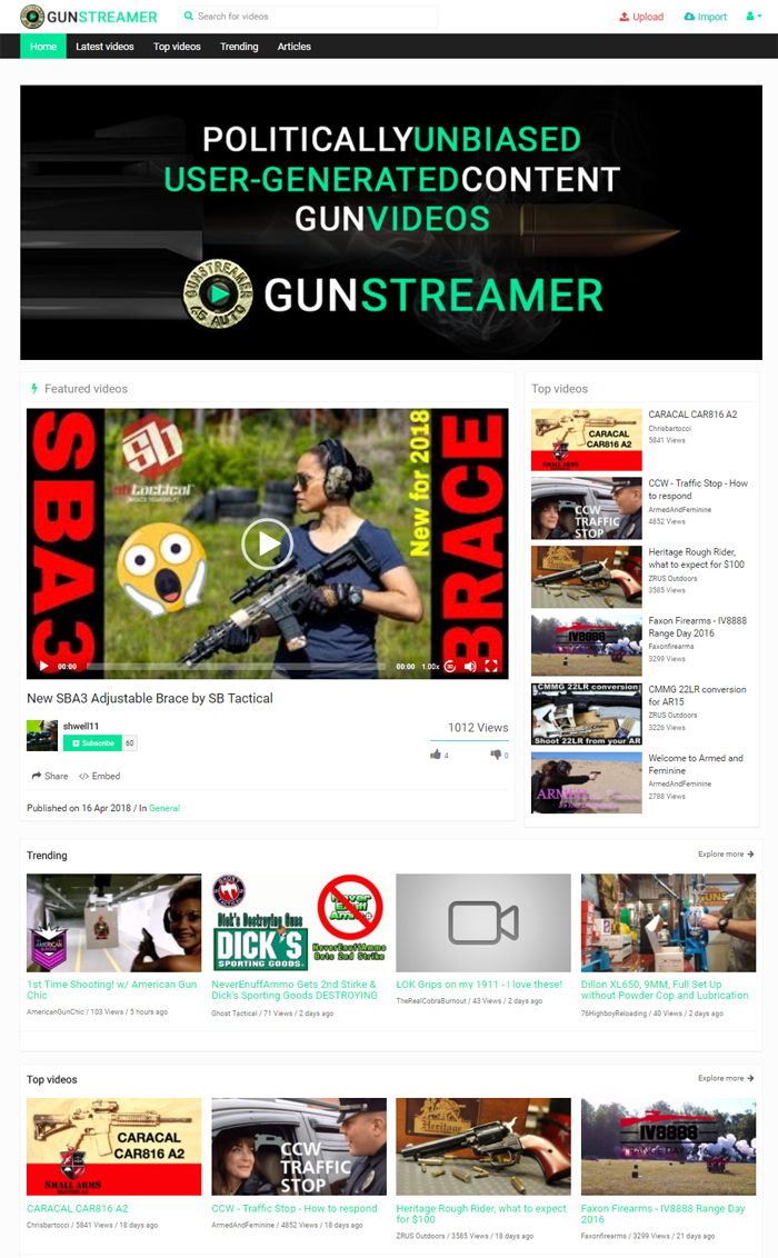 Another Video Sharing Site For Gun Related Content GunStreamer