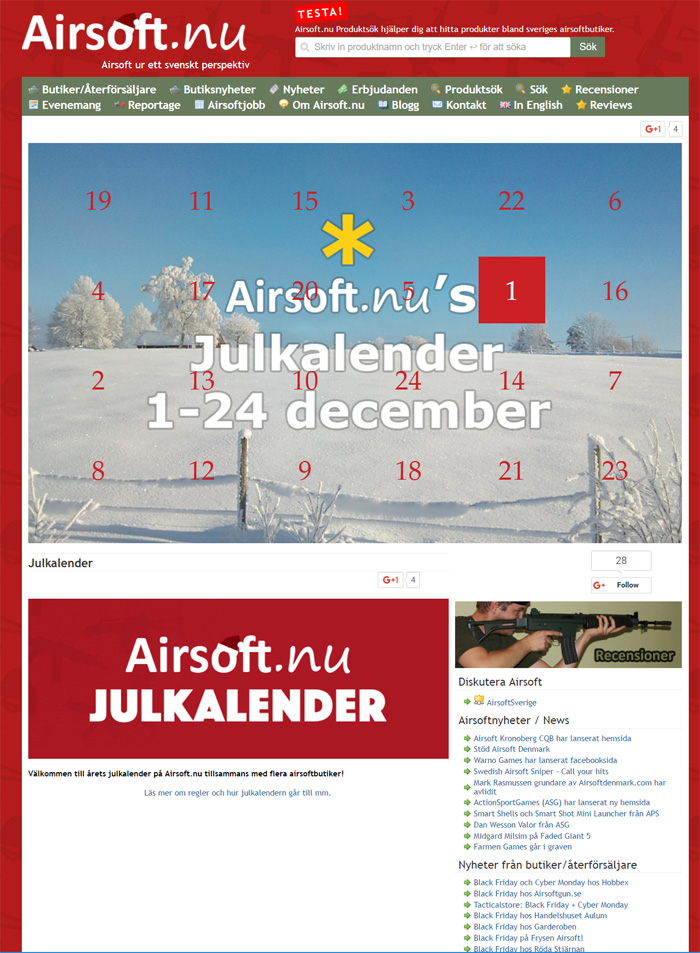 Advent Calendar For Swedish Airsoft Players Popular Airsoft