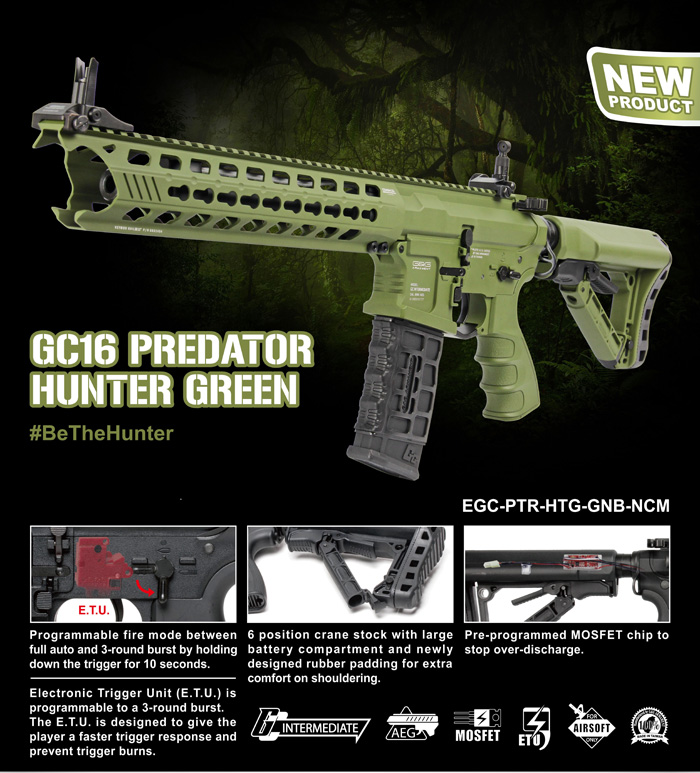 G&G GC16 Predator Hunter Green Updates Popular Airsoft To