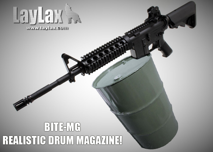BiteMG Realistic Drum Magazine w/ Pouch Popular Airsoft