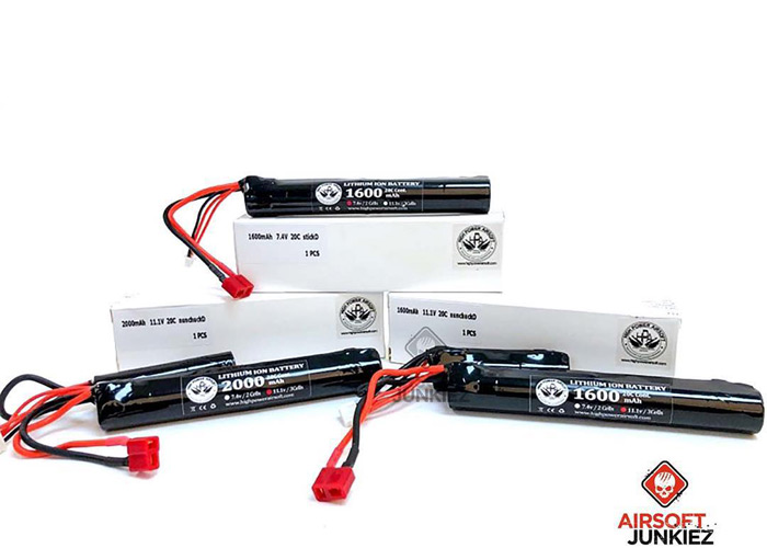 Airsoftjunkiez HPA Li-on 7.4v 1600mah Stick Battery