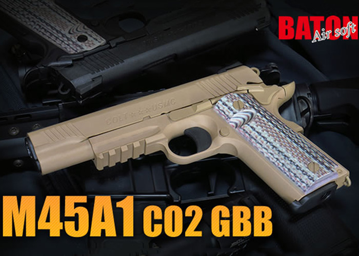 Hyperdouraku: Baton Airsoft M45A1 CO2 Blowback Pistol