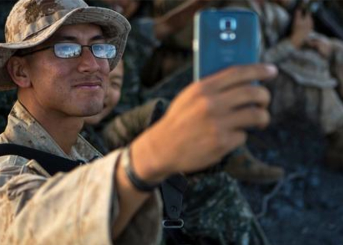US Marine Taking A Selfie