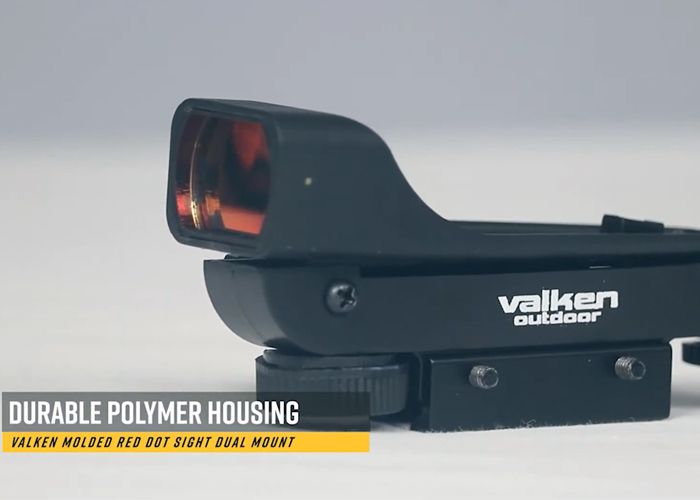 Valken Molded Red Dot Sight With Dual Mount