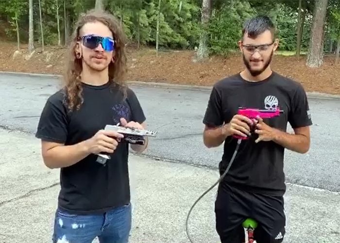 Airsoftjunkiez "Crusher" & "The Human Highlighter" Custom Hi-Capa Gas Pistols