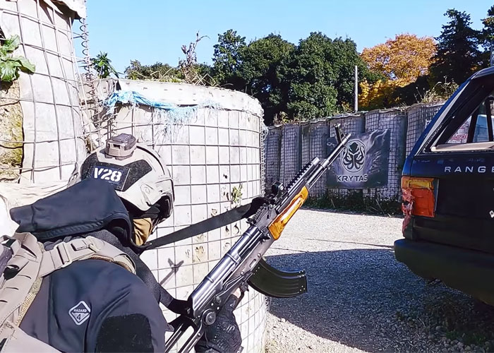 P.O. 【GBBリアカンサバゲー】 GHK AKMS GBB Rifle In Action