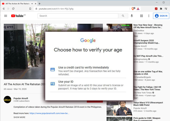 Google Age Verification