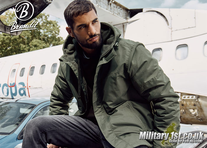 Brandit M65 Giant Field Jacket Mens Army Coat Vintage Warm Liner Parka Dark Camo