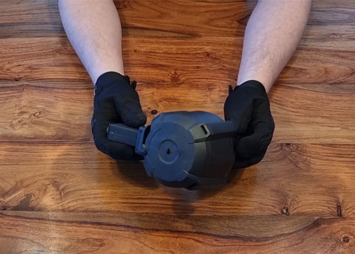 Rock Bottom Airsoft: Battle Axe Drum Magazine For AR-Style AEGs