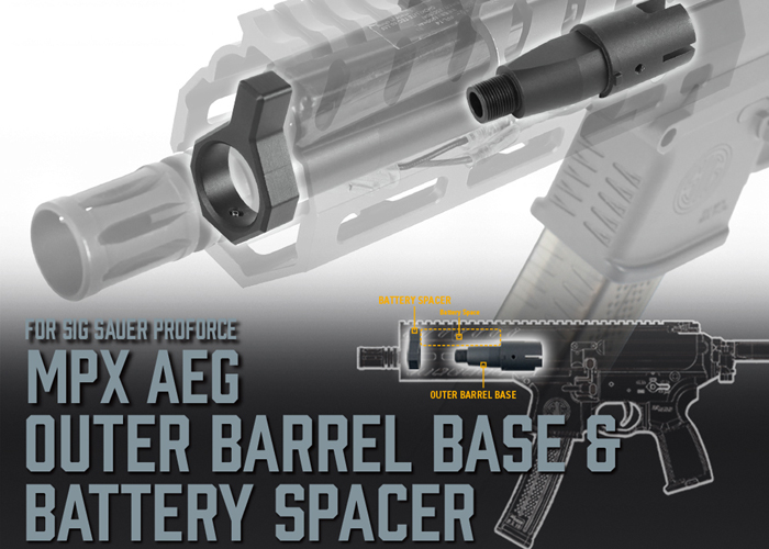 Laylax First Factory SIG Air MPX AEG Outer Barrel Base & Battery Spacer