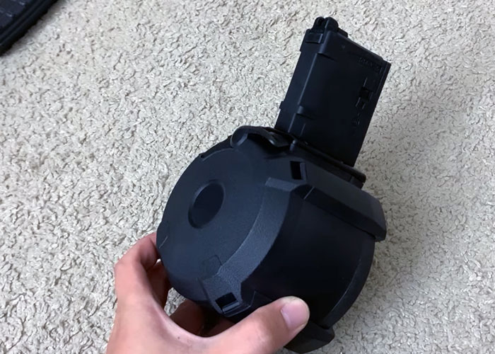 Pingu 400-BB Round Drum Magazine For Tokyo Marui MWS GBB Rifle