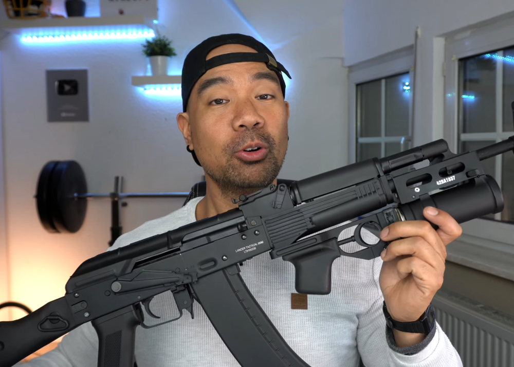 Lancer Tactical LT51 AEG With Under Barrel Grenade Launcher Popular