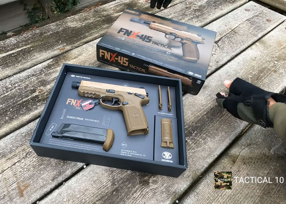 Tactical 10 Tokyo Marui FNX-45 GBB Pistol Unboxing