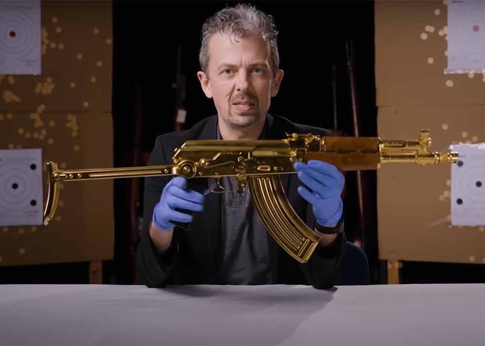 Royal Armouries Golden Kalashnikov From Saddam Hussein's Iraq