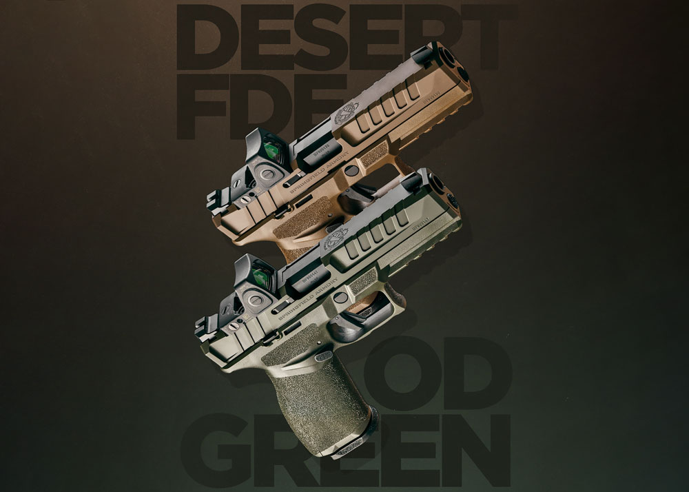 Springfield Armory's Echelon 9mm Pistol Desert FDE & OD Green Cerakote