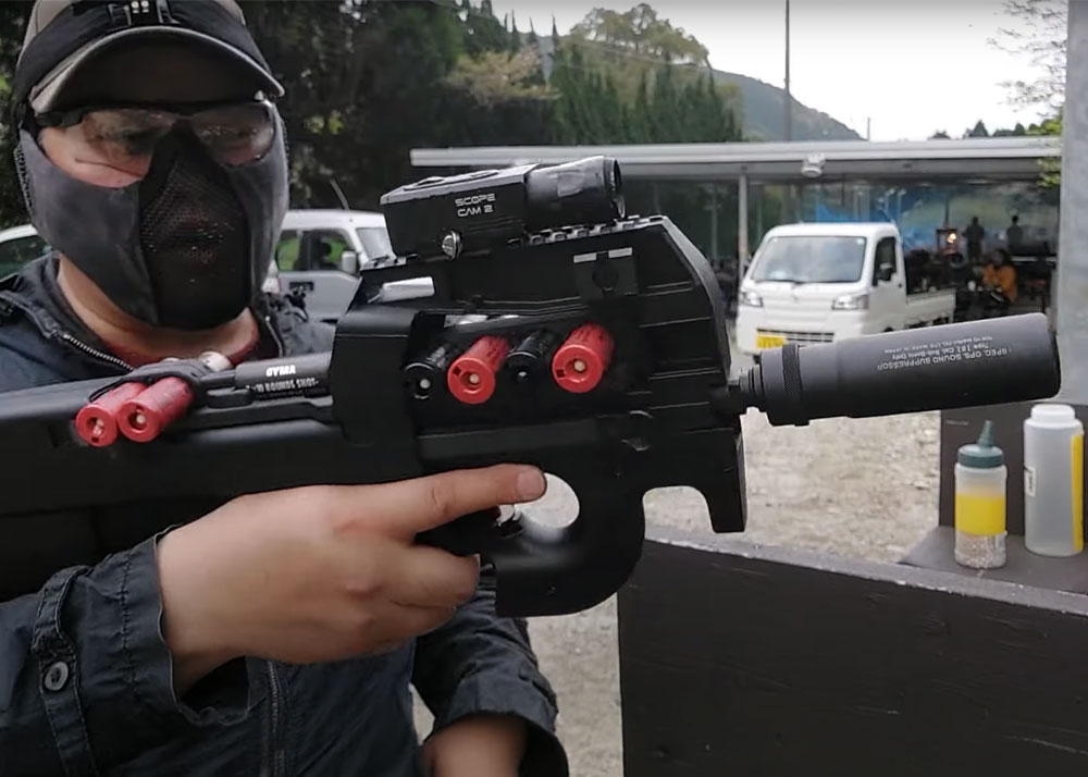 Simo GBB Tokyo Marui P90 With Bursthead Shell Mag Kit
