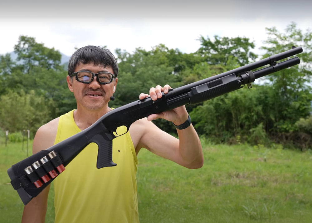 Mach Sakai With The Tokyo Marui M3 Super 90 Spring Shotgun