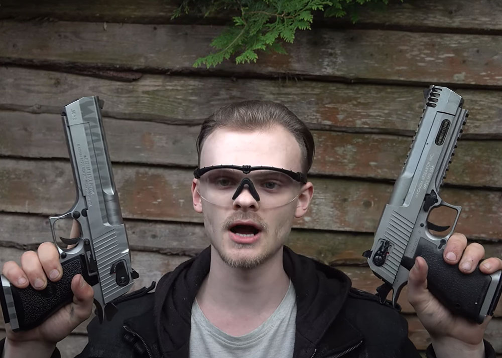 TSP Shooting Airsoft Desert Eagles in Slow Motion