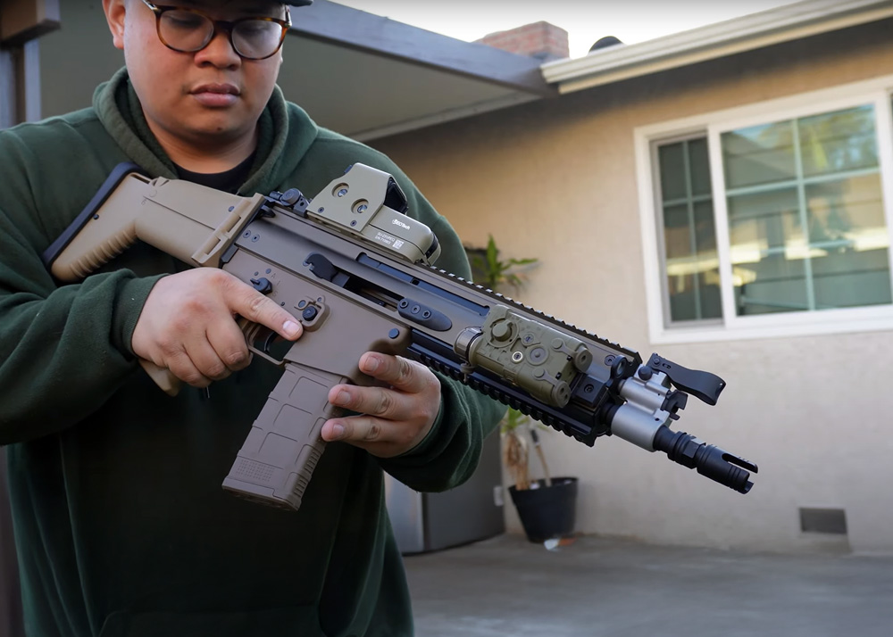 6mm PRJKTZ Guns Modify SCAR Light MWS Gas Blowback Rifle