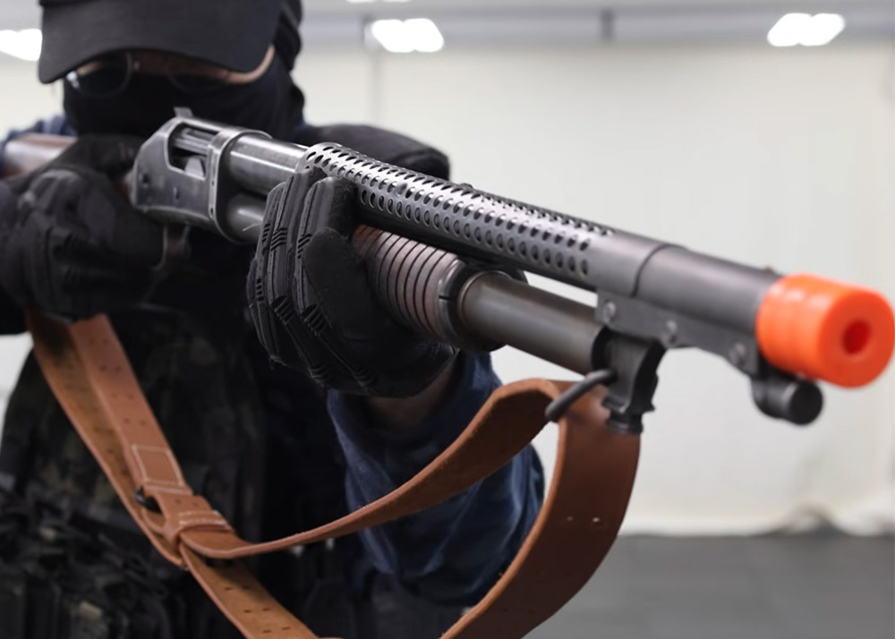 Korean Gunster With The Tanaka M1897 Trench Gun