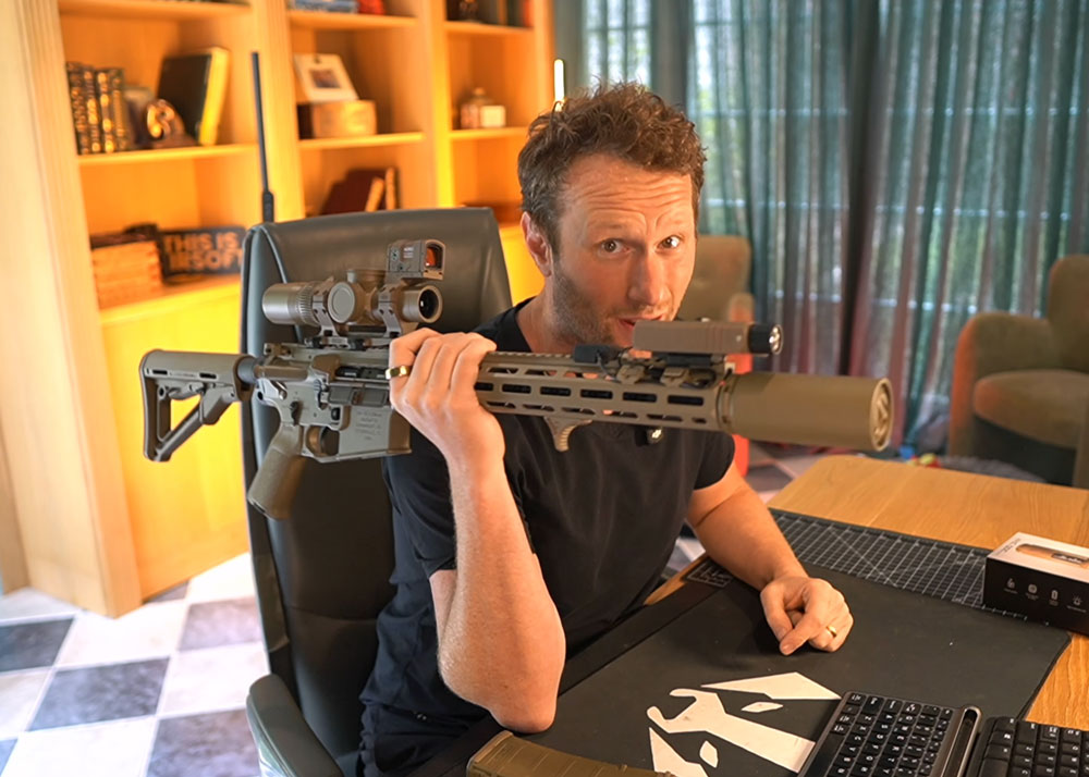 6mm Badger Eshooter KAC MCQ Suppressor On The VFC KS1
