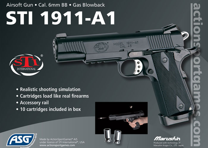 ASG Marushin STI 1911A1 RSS Pistol Popular Airsoft To The