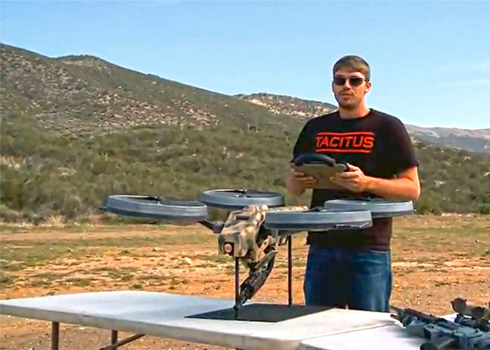 ulækkert indvirkning eskalere Prototype Quadrotor With Machine Gun In Action. Want | Popular Airsoft:  Welcome To The Airsoft World