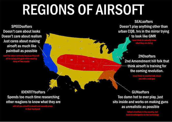 M7 Graphic U.S. Airsoft Regions Popular Airsoft To The