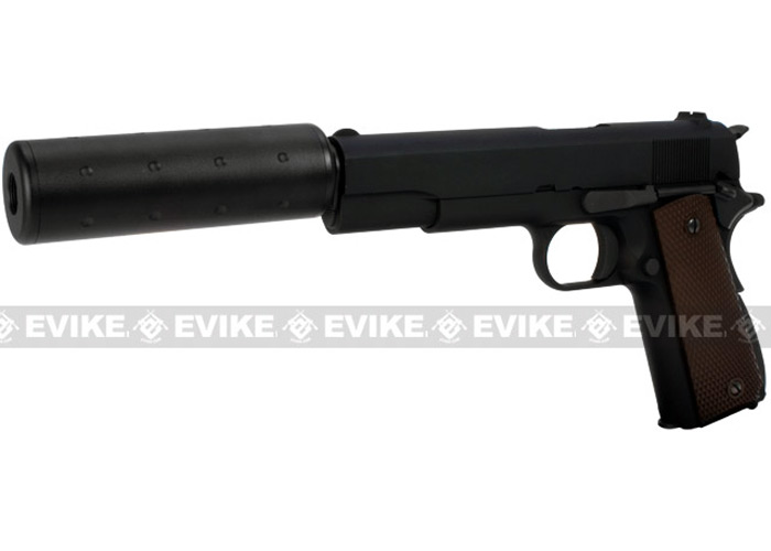 WE Full Metal 1911 w/ Mock Silencer Popular Airsoft To The