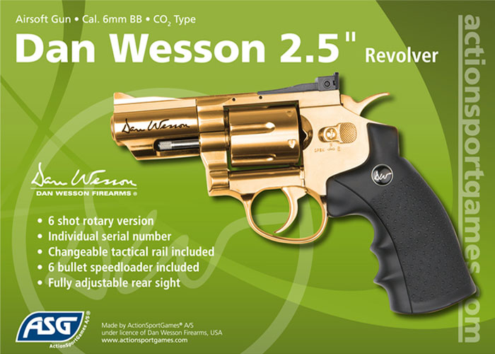 Dan Wesson 2.5" CO2 Revolver Gold Popular Airsoft To The
