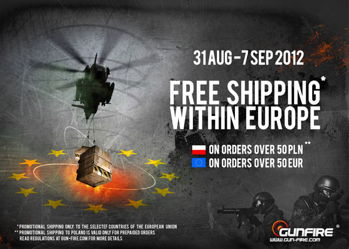 Free Shipping In Europe with Gunfire Popular Airsoft To The