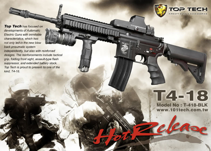 Top Tech T418 Electric Blowback Popular Airsoft To The