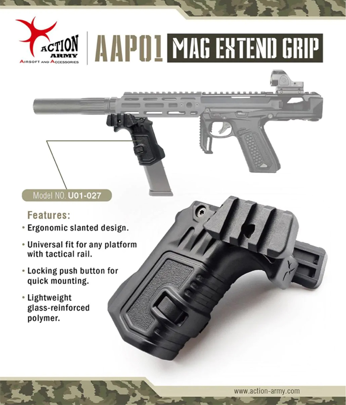 Airsoft Atlanta Action Army AAP-01 Magazine Extend Grip 02