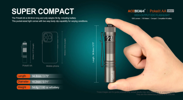 Acebeam Pokelit AA GRAY EDC Flashlight 05