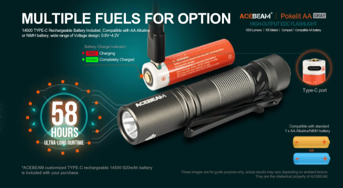 Acebeam Pokelit AA GRAY EDC Flashlight 06